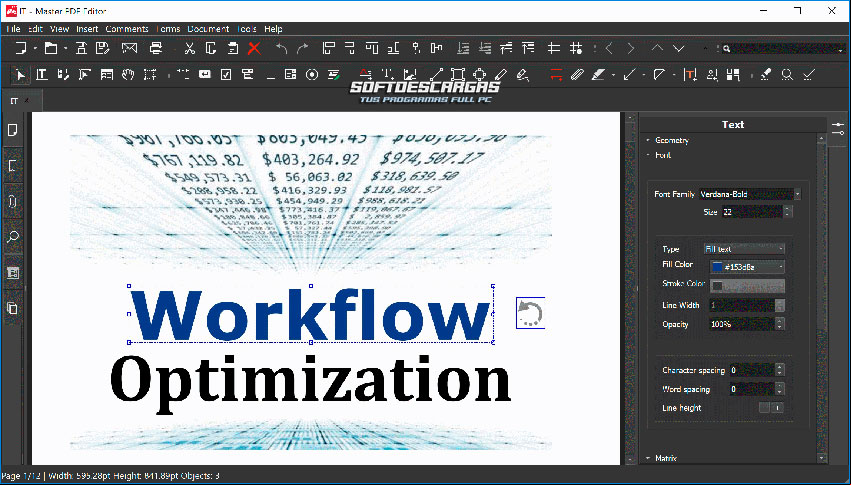 Características de Master PDF Editor