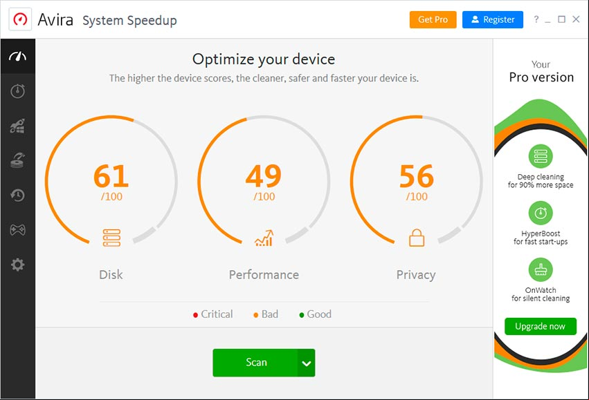 Características de la descarga de Avira System Speedup Pro