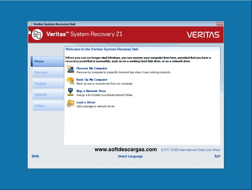 Características Veritas System Recovery Disk