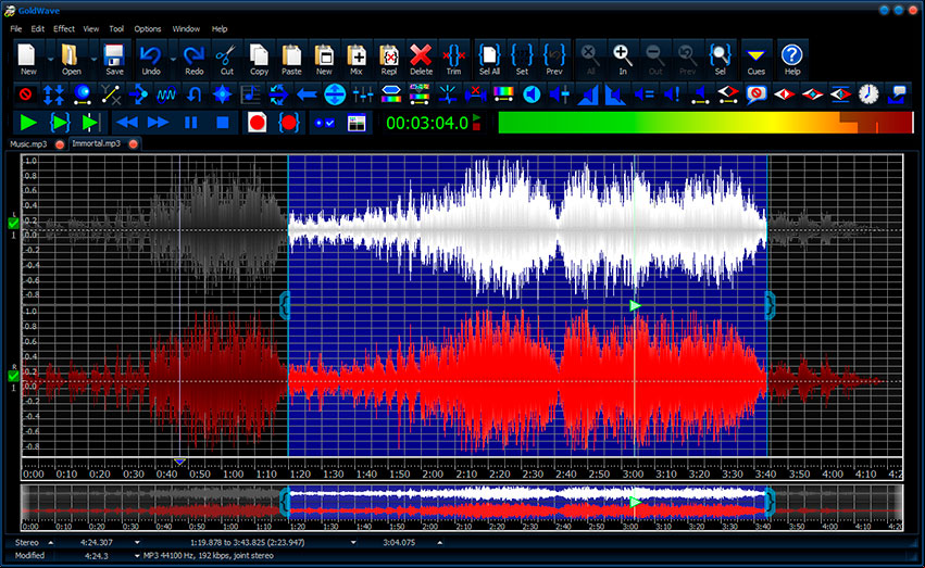Características de GoldWave