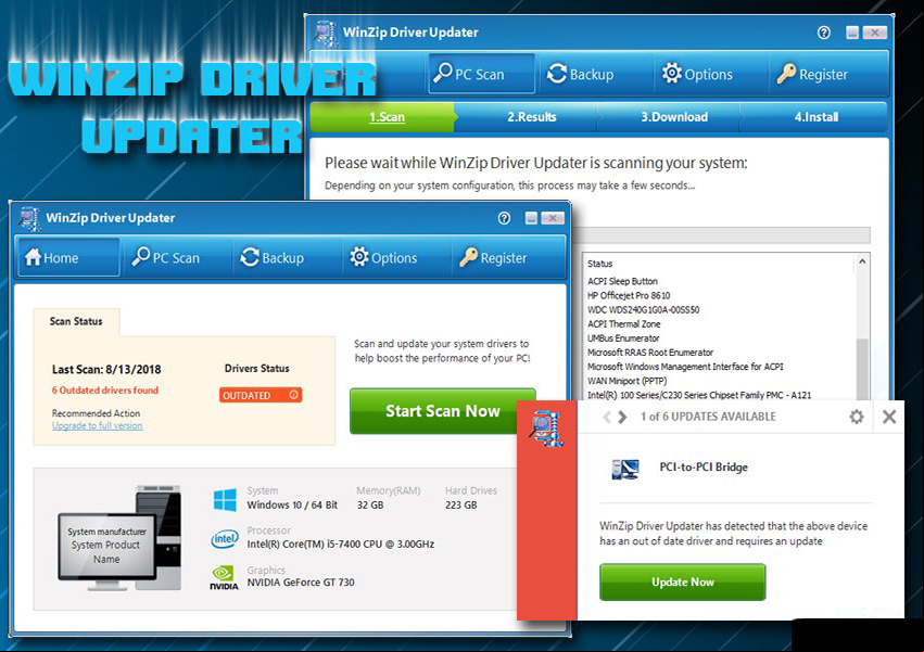 Características y aspectos destacados WinZip Driver Updater